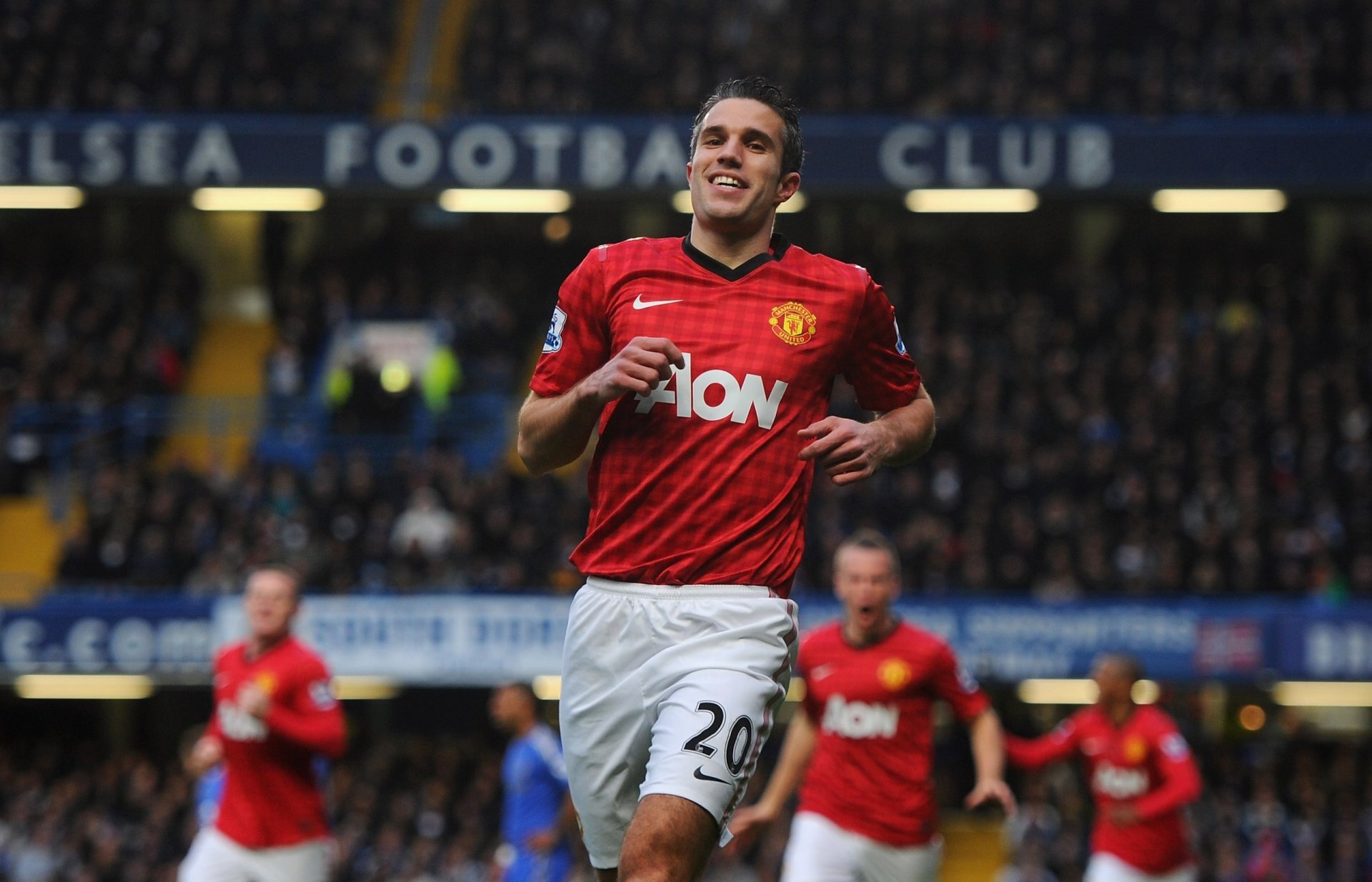 robin van persie robin percy uniforme club manchester united jugador futbolista gol celebración fútbol