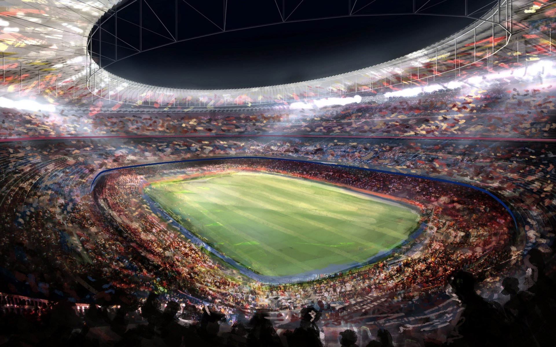 camp nou estadio barcelona dibujo fútbol