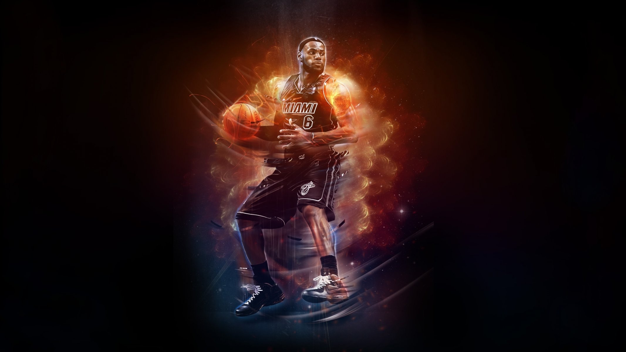 lebron james nba basketball miami heat player fire