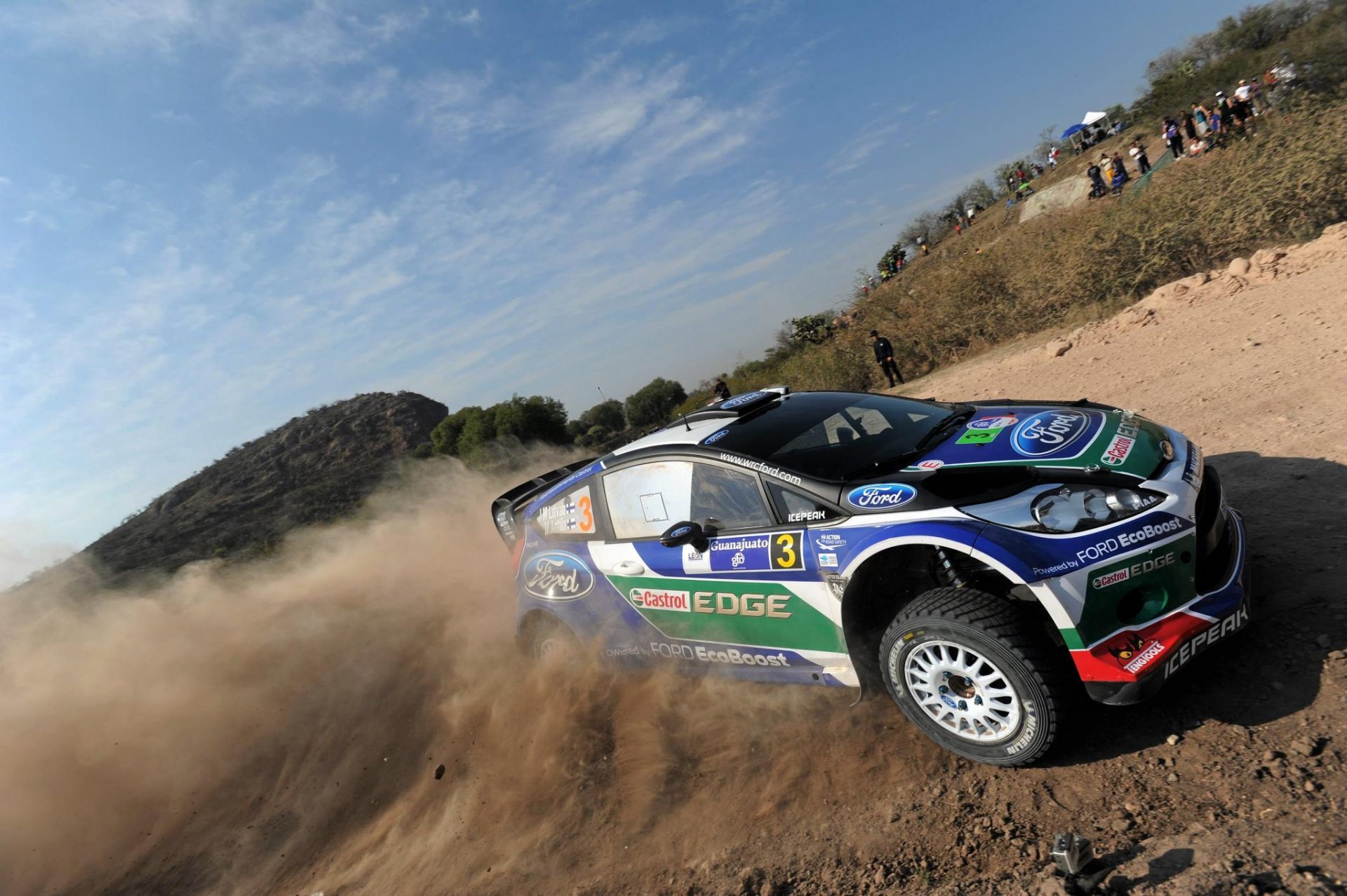 ford fiesta rs wrc rally mexico jm latvala rally dust latvala