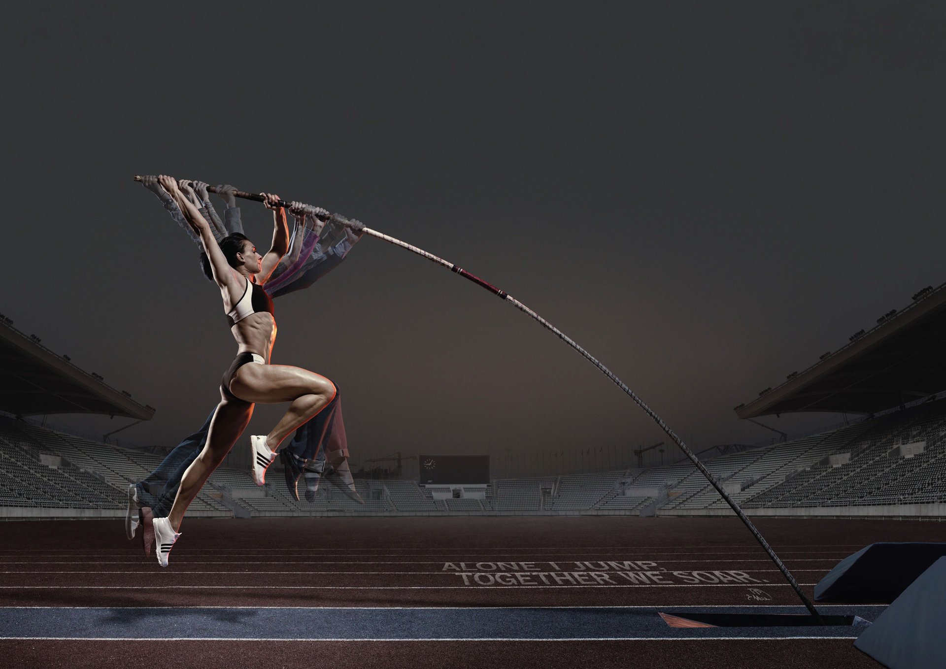 salto con l asta ragazza palo atleta pubblicità