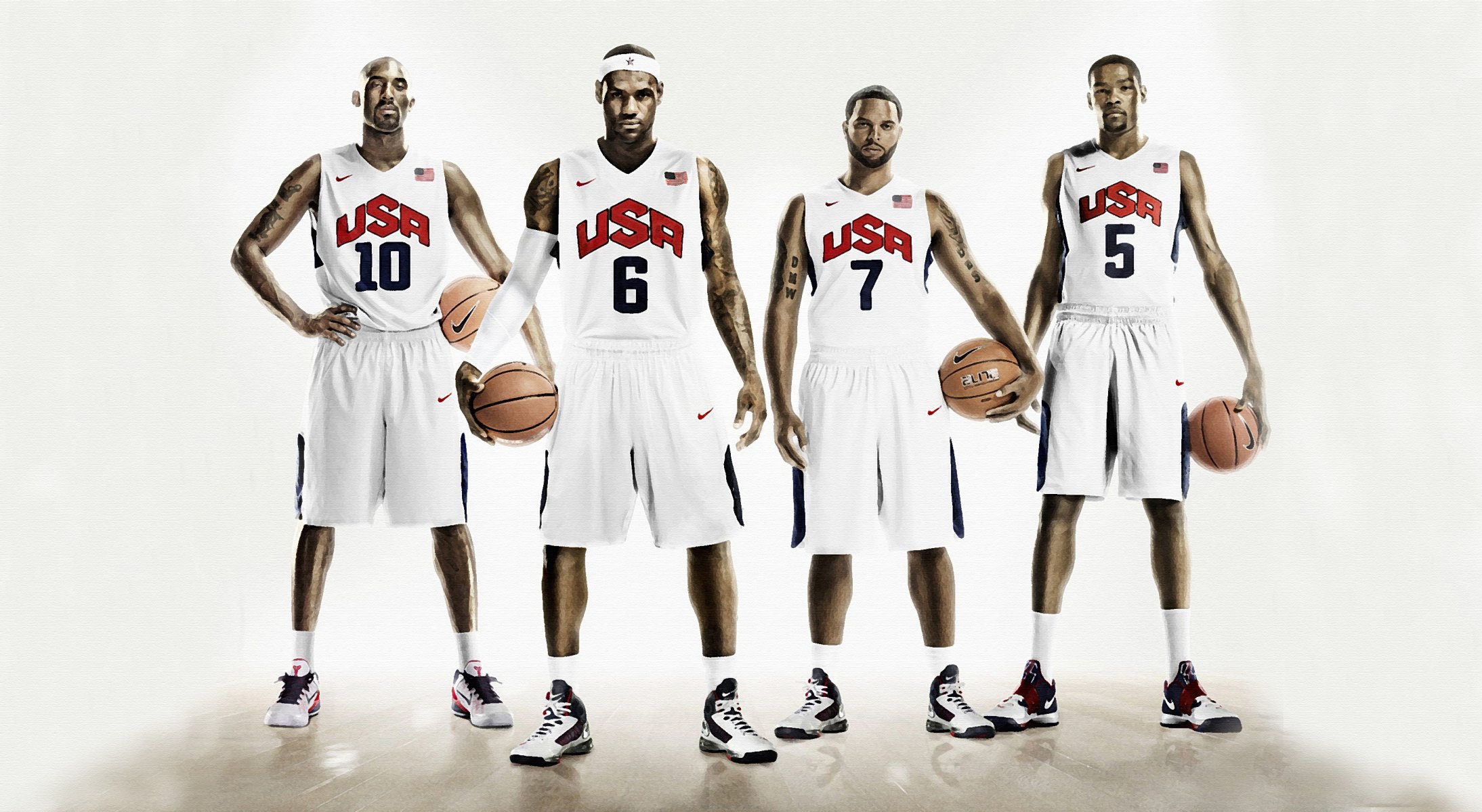 lebron james kobe bryant deron williams durant nike usa basket quattro sport