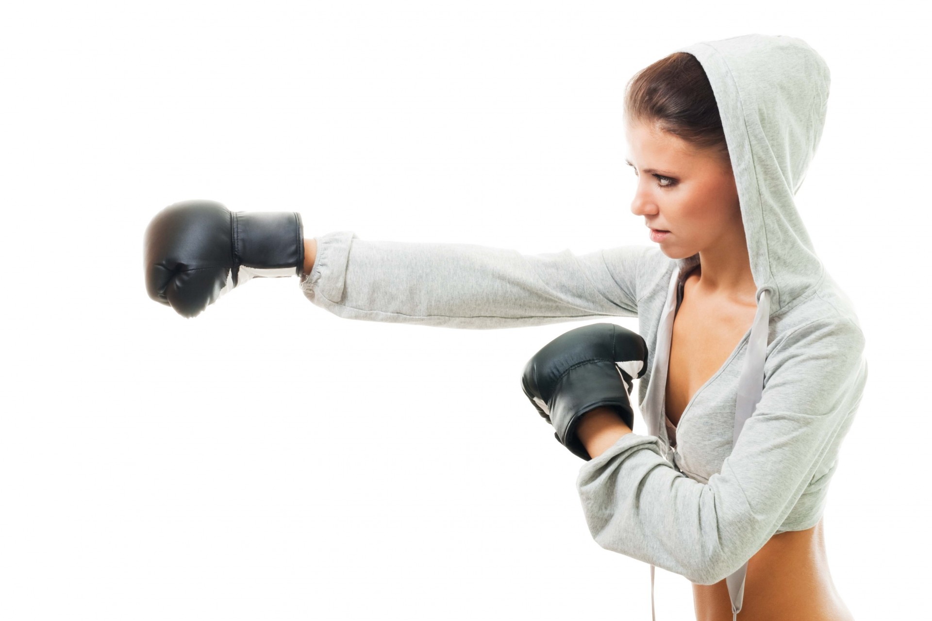 boxe ragazza sfondo nero