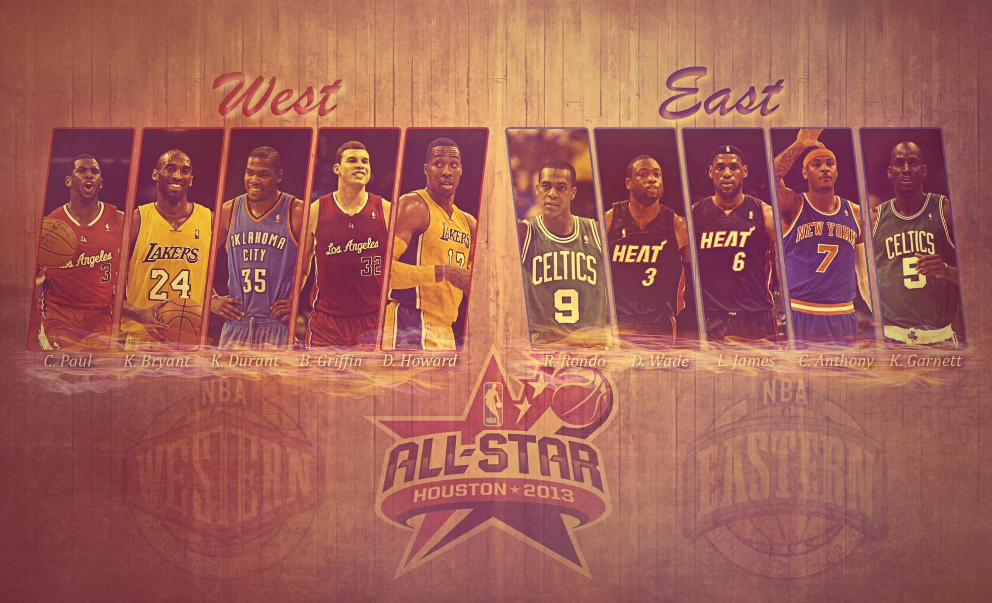 nba all-star baloncesto oeste este chris paul kobe bryant durant blake griffin dwight howard ronald reagan dwayne wade lebron james carmelo anthony kevin garnett