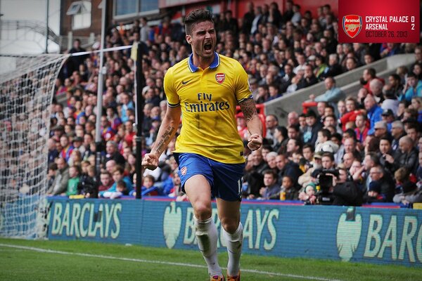 Photo Olivier Giroud du Club de football Arsenal