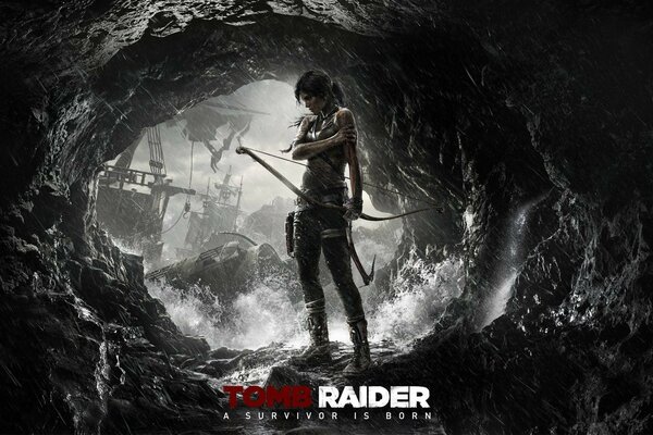 Lara croft in the Dark Cave