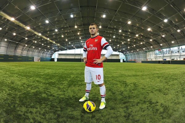 Midfielder Jack Wilshere on the pitch