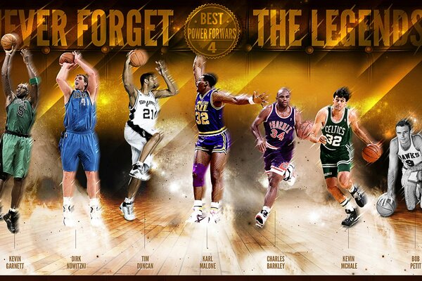 Cartel de la leyenda del baloncesto de la NBA