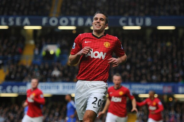 Robin van Persie in uniforme del club del Manchester United