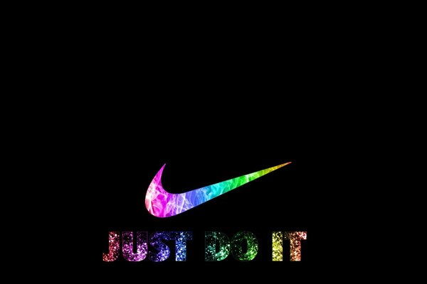 Logo nike multicolore sur fond noir