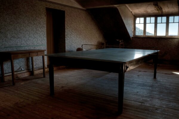 Tennis table in the home interior