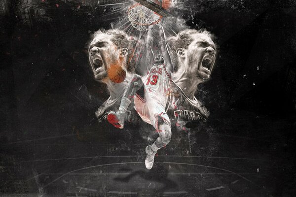 The ball in the net with Joakim Noah Chicago Bulls