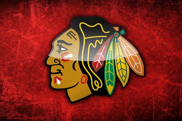 Das Emblem der Blackhawks Chicago Nhl