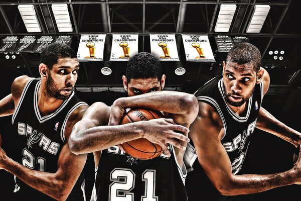 L athlète Tim Duncan de San Antonio