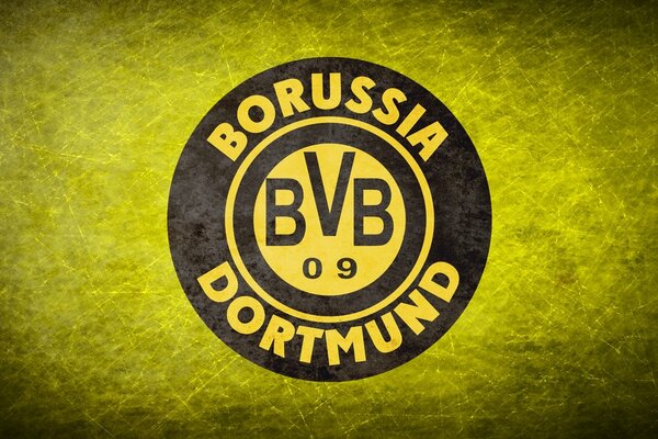 Logo Borussia Dortmund na żółtym tle