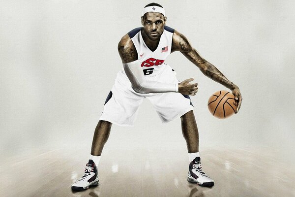 Jugador de baloncesto estadounidense LeBron James Ball