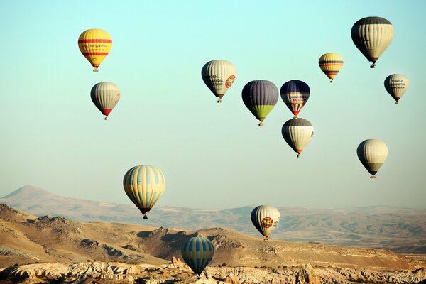 Lots of inflatable balloons in the sky