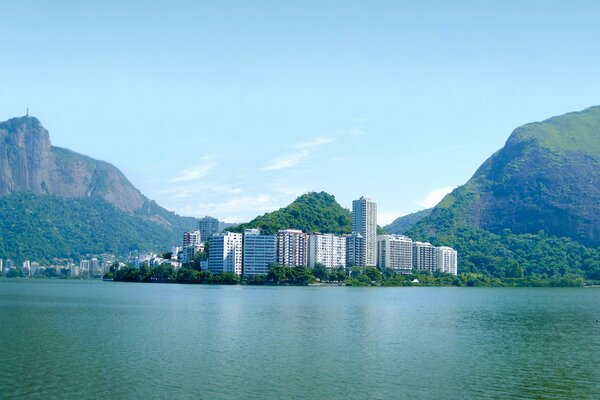 A city under the protection of Jesus looking down from the mountain