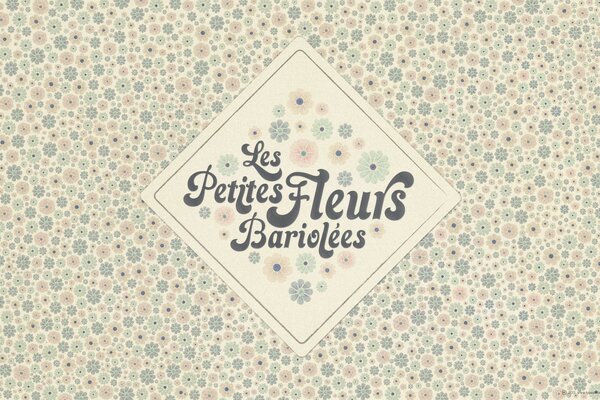 Inscription sur le fond d un grand nombre de petites fleurs peintes