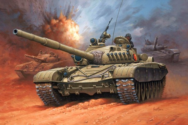 Drawing of the T-72 tank, National People s Army