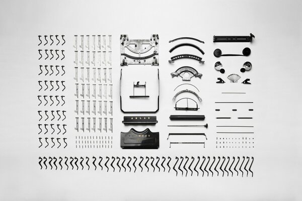 Disassembled typewriter