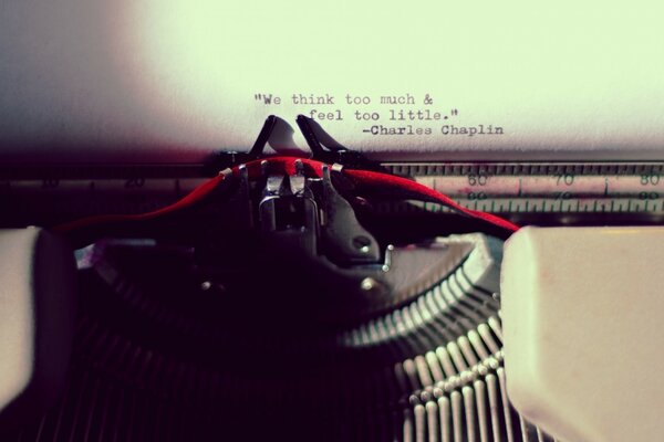 Printed text and typewriter