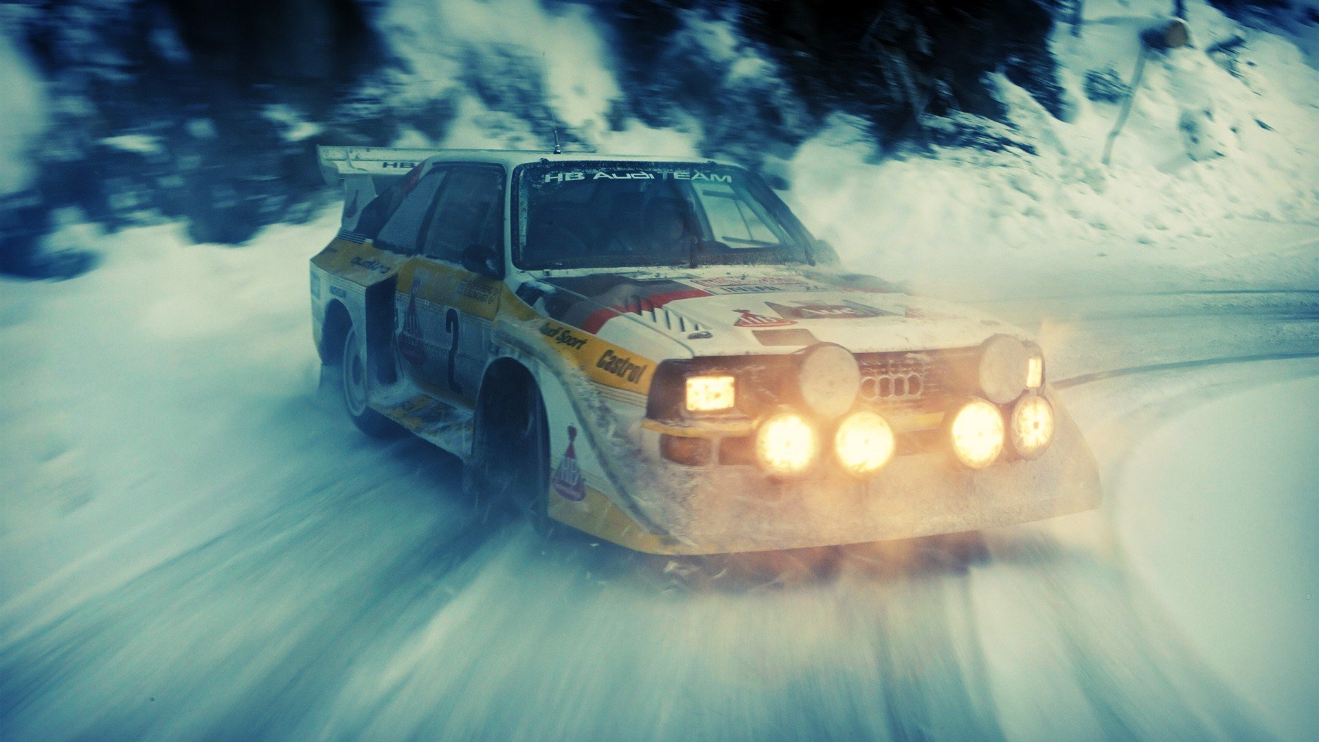 rallye audi quattro neige rallye dérapage audi