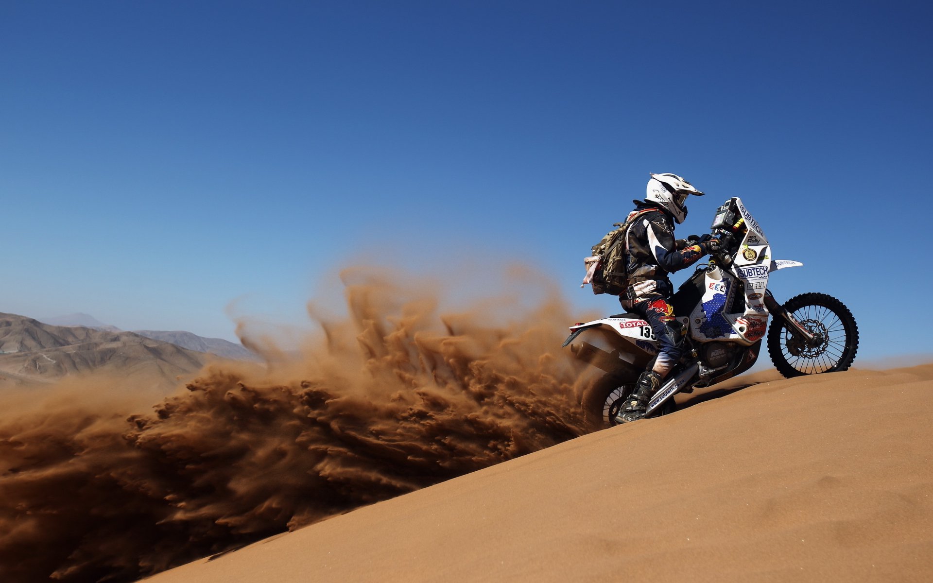 motocicleta desierto arena dakar rally