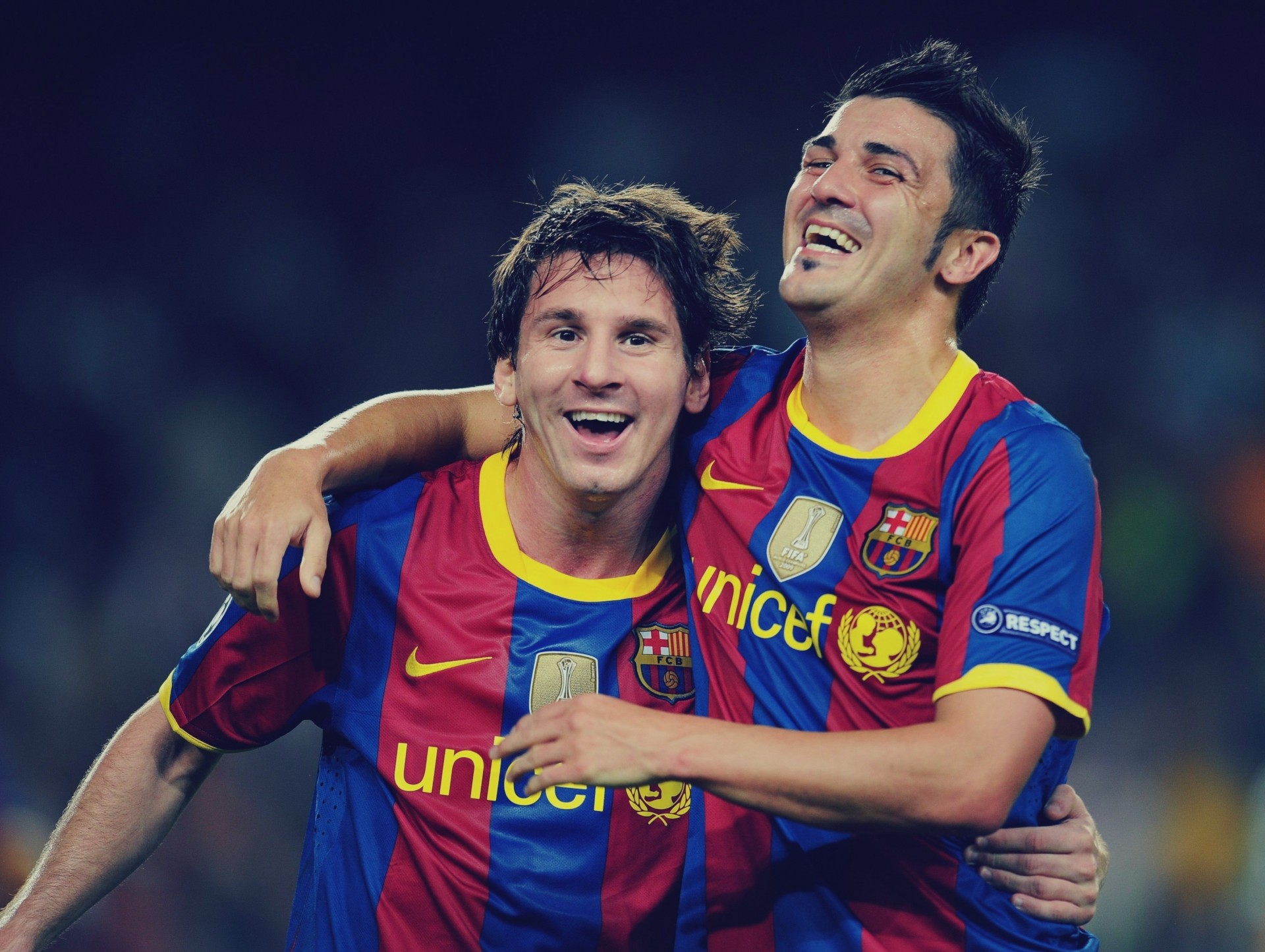 forma fútbol fc barcelona david villa niño argentino español jugador emoción alegría barcelona messi lionel messi lionel compañeros