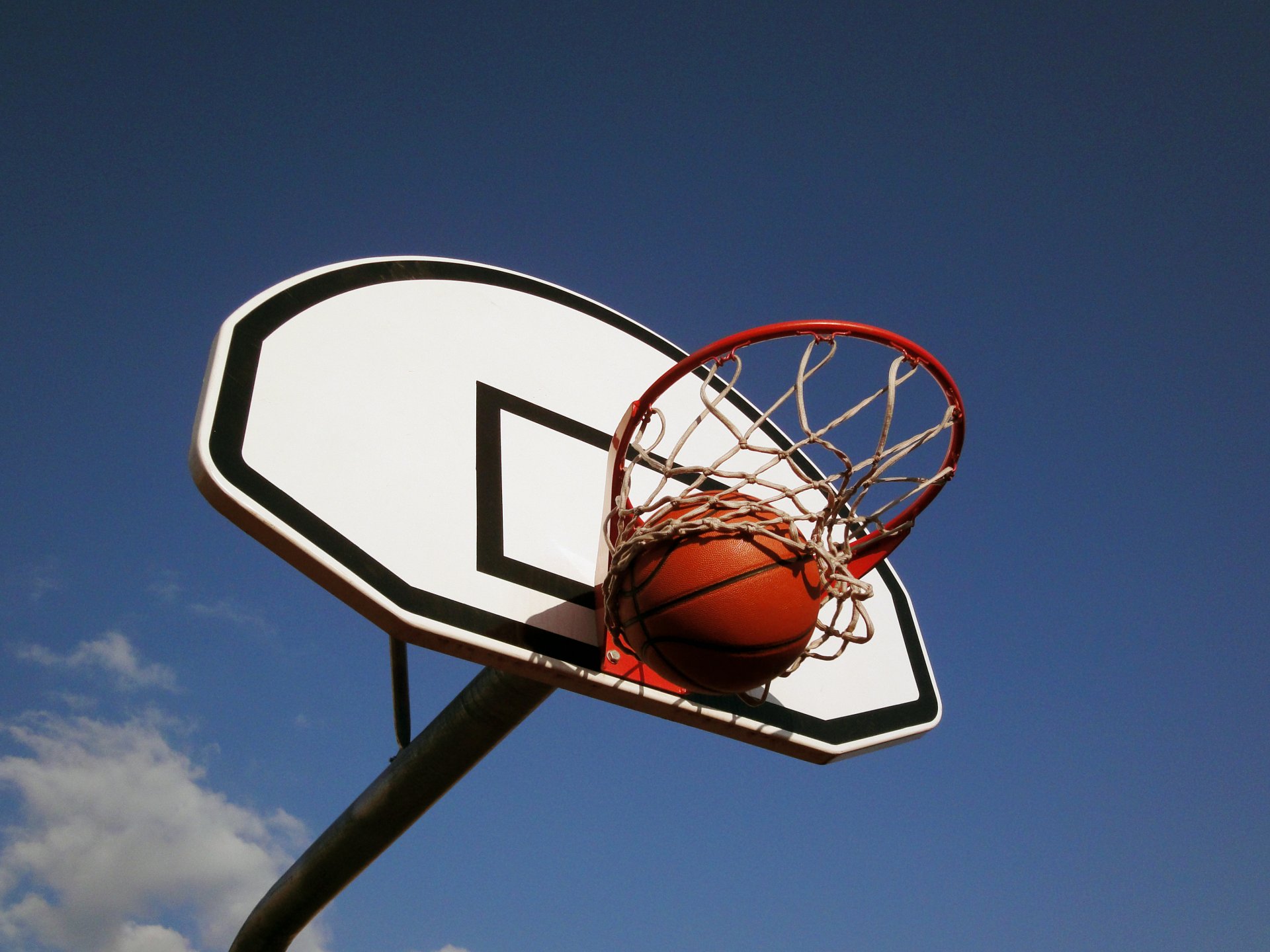 basket-ball bouclier anneau balle ciel