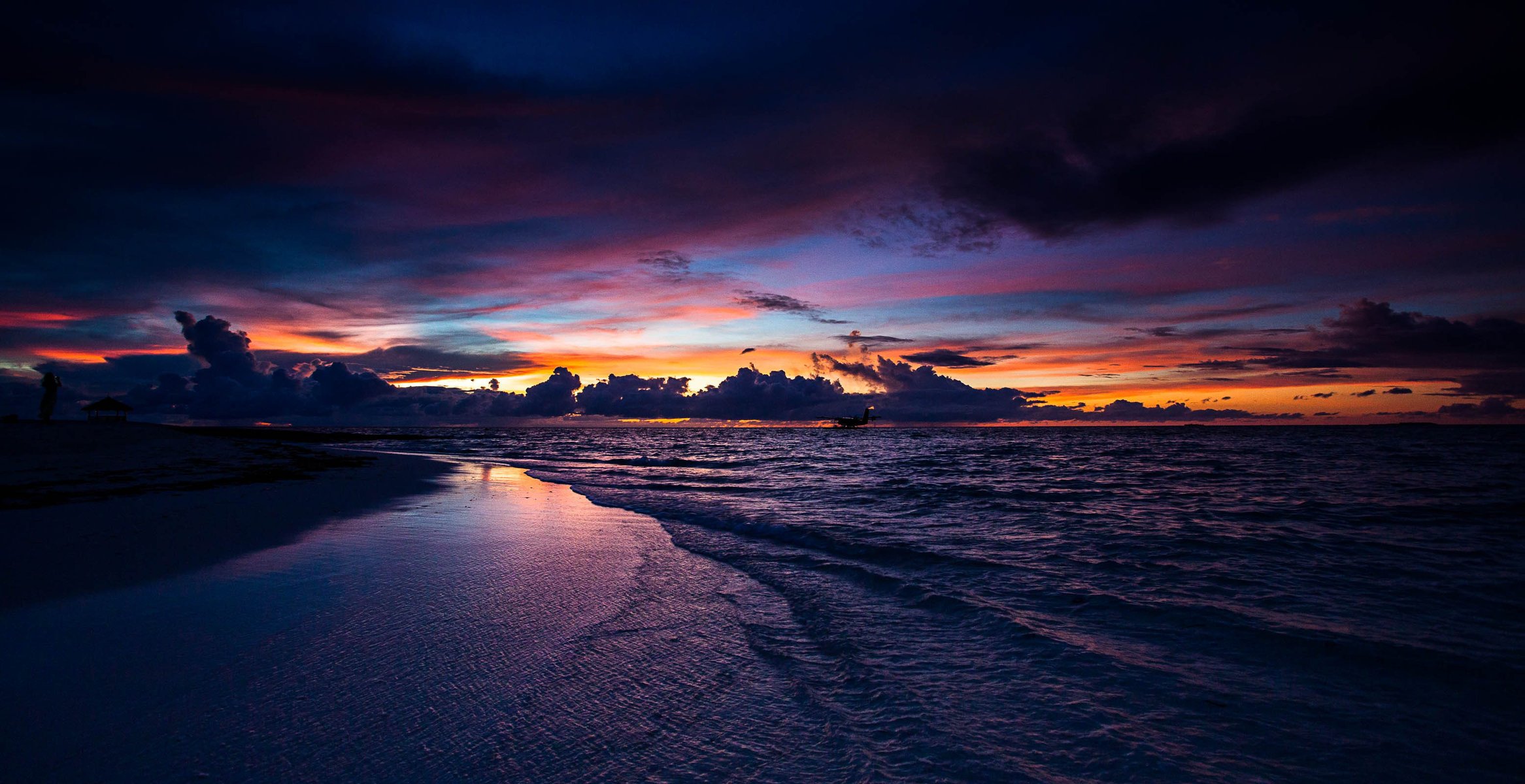 sonnenuntergang strand malediven natur meer