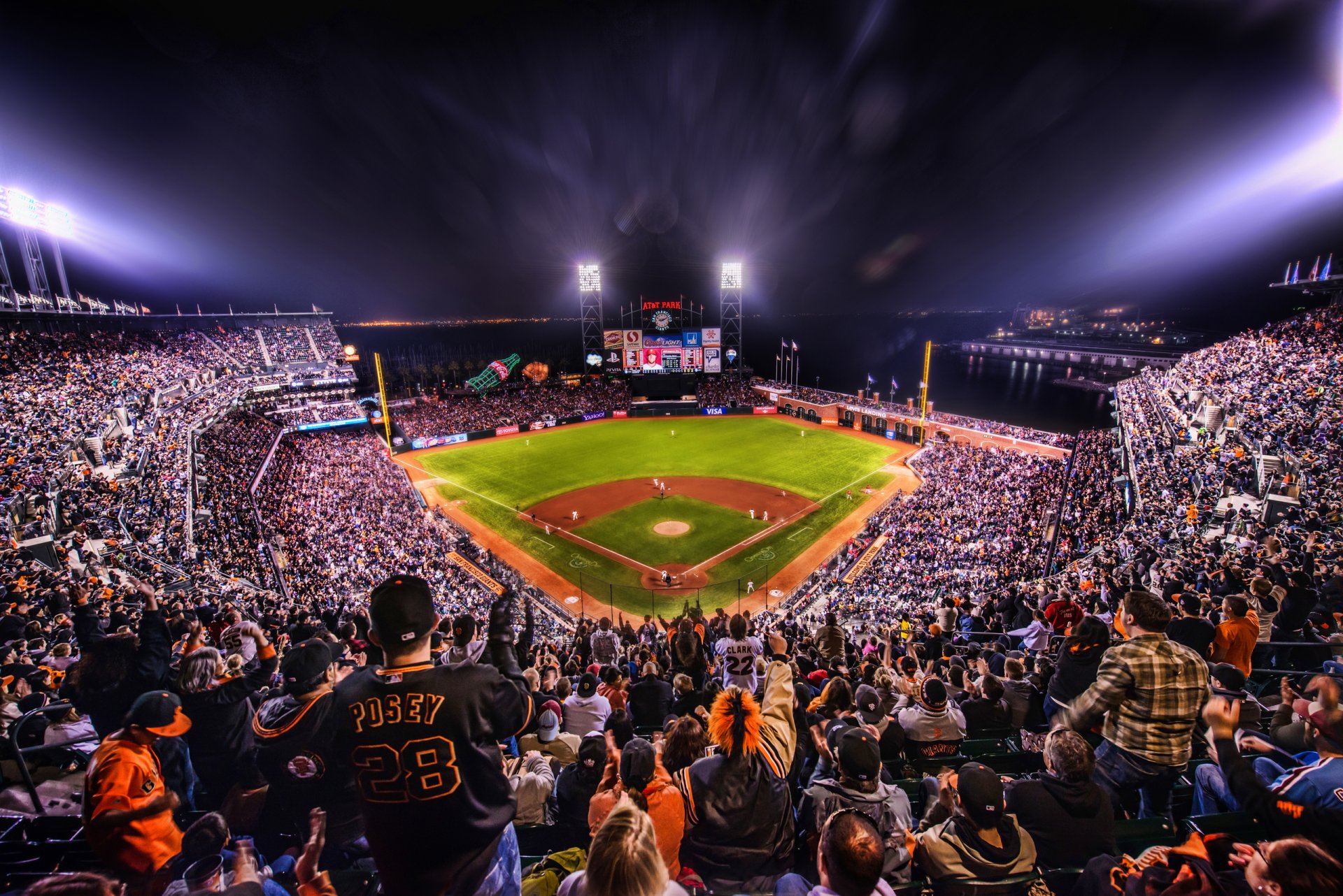 san francisco kalifornien nacht baseball lichter