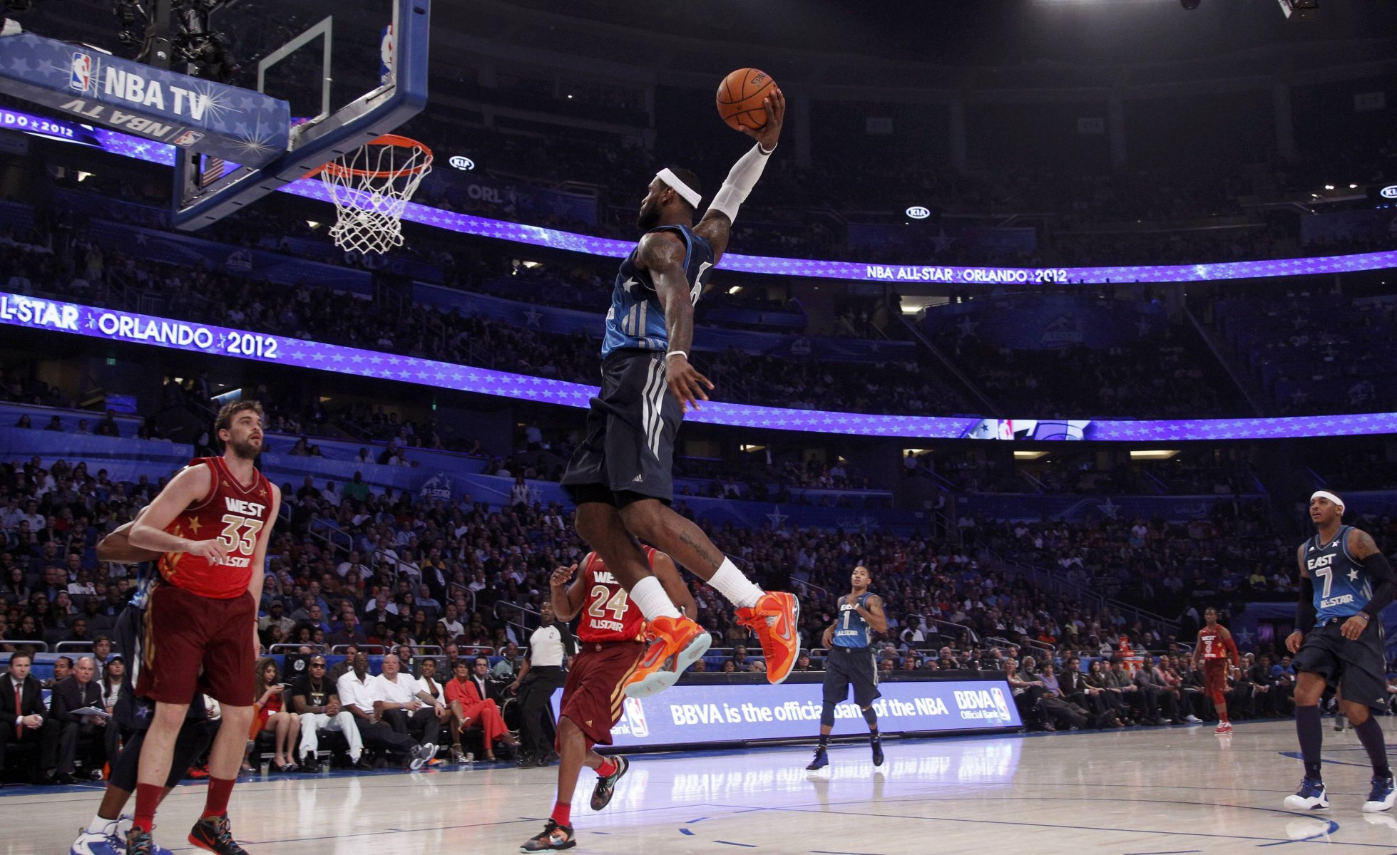 nba all stars 2012 james koszykówka skok slen dunk