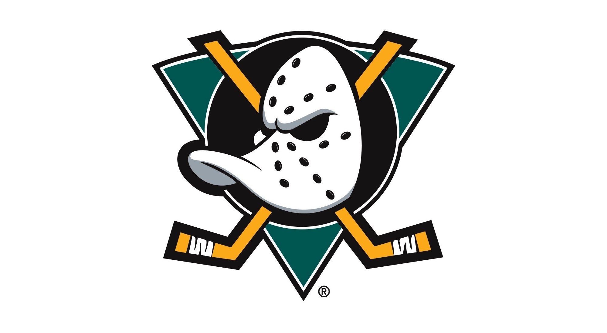 anaheim ducks nhl hokej sport gra logo maska kij tło