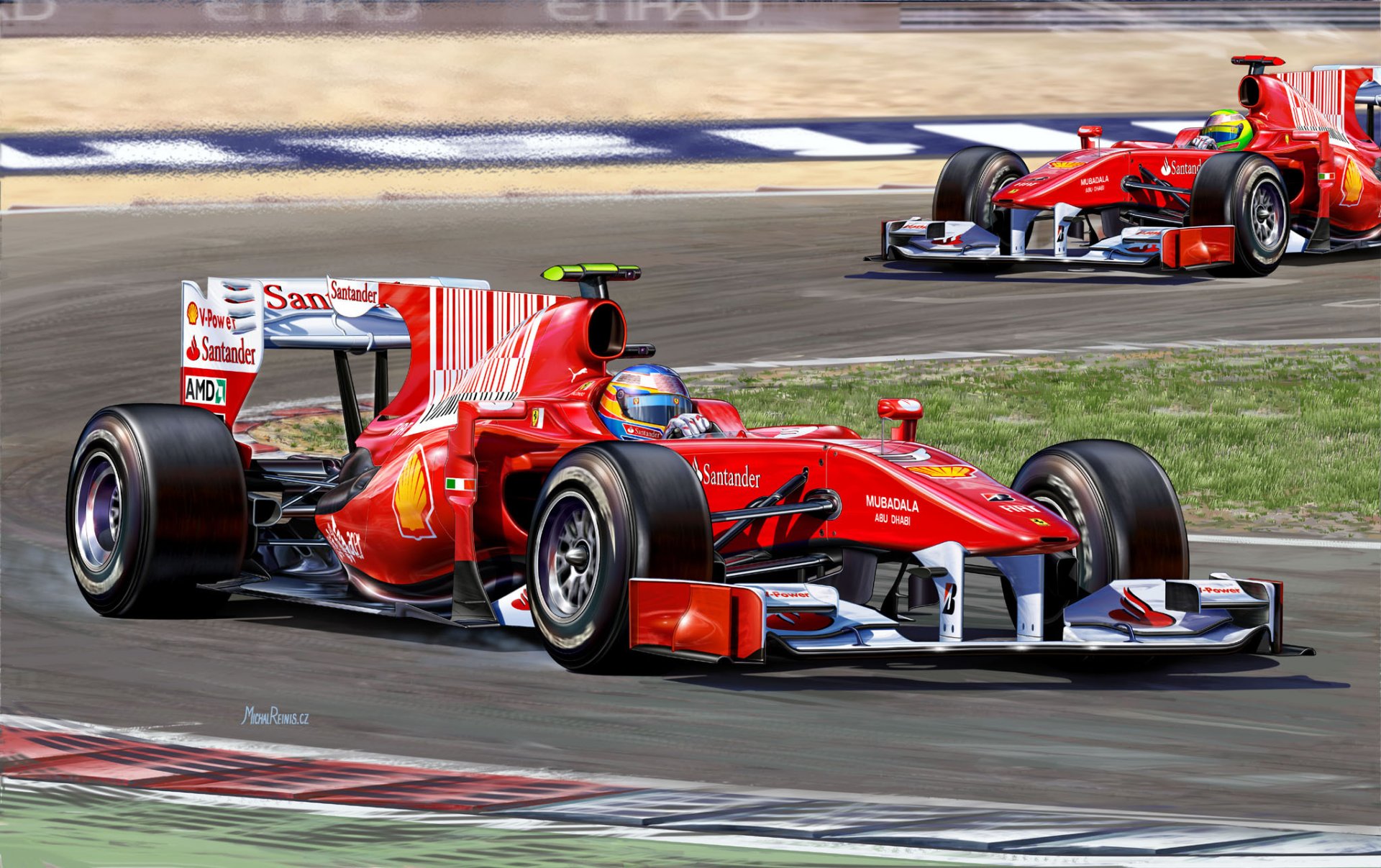 figura michal reinis auto da corsa auto da corsa ferrari f10 corsa f1 formula 1 formula uno squadra pilota fernando alonso felipe massa squadra scuderia ferrari scuderia ferrari