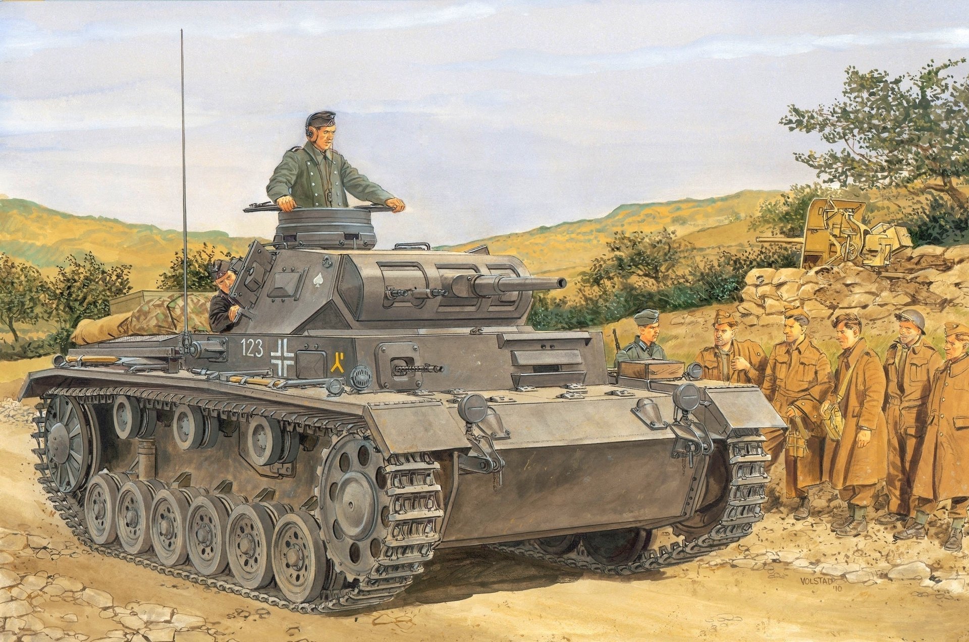 figura panzer 3 tanque medio ron volstad soldados