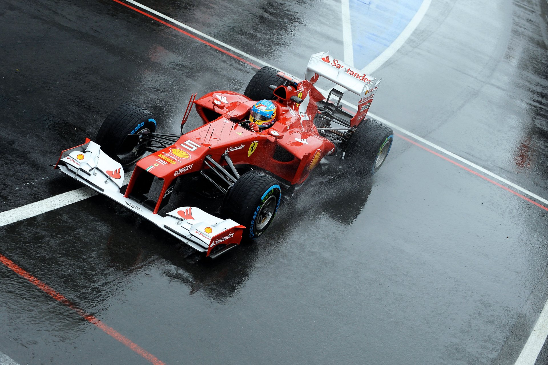 formula-1 formula 1 f1 alonso ferrari fernando f2012 ferrari car rain silverstone