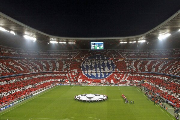 Munich Arena with active fans