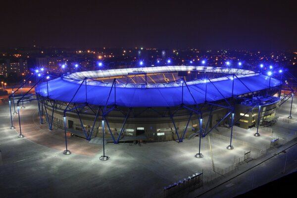 Stadion Arena in Charkow bei Nacht