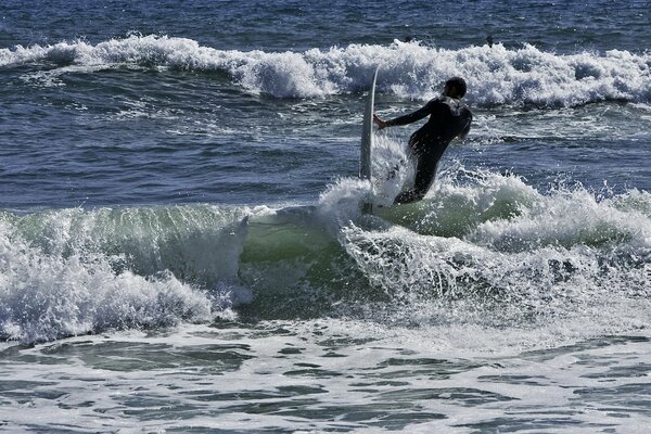 meer Ozean Wellen Surfschaum Spritzer Anzug Bord