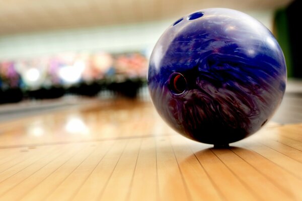 Bowling ball floor brown