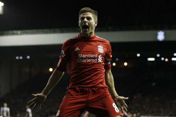 Steven Gerrard exprimant ses émotions