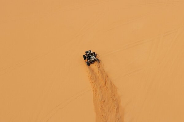 In the desert driving cars