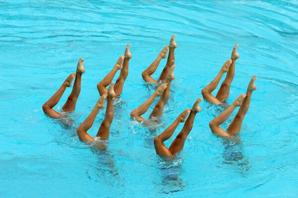 Synchronized swimming in the pool