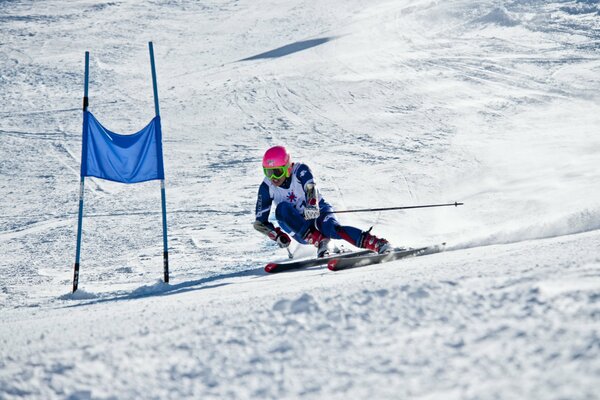 Wintersport Skifahren, der Superriese