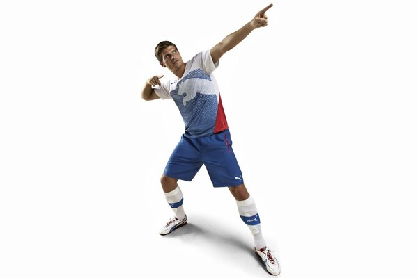 Mario Gomez in an advertisement for new boots