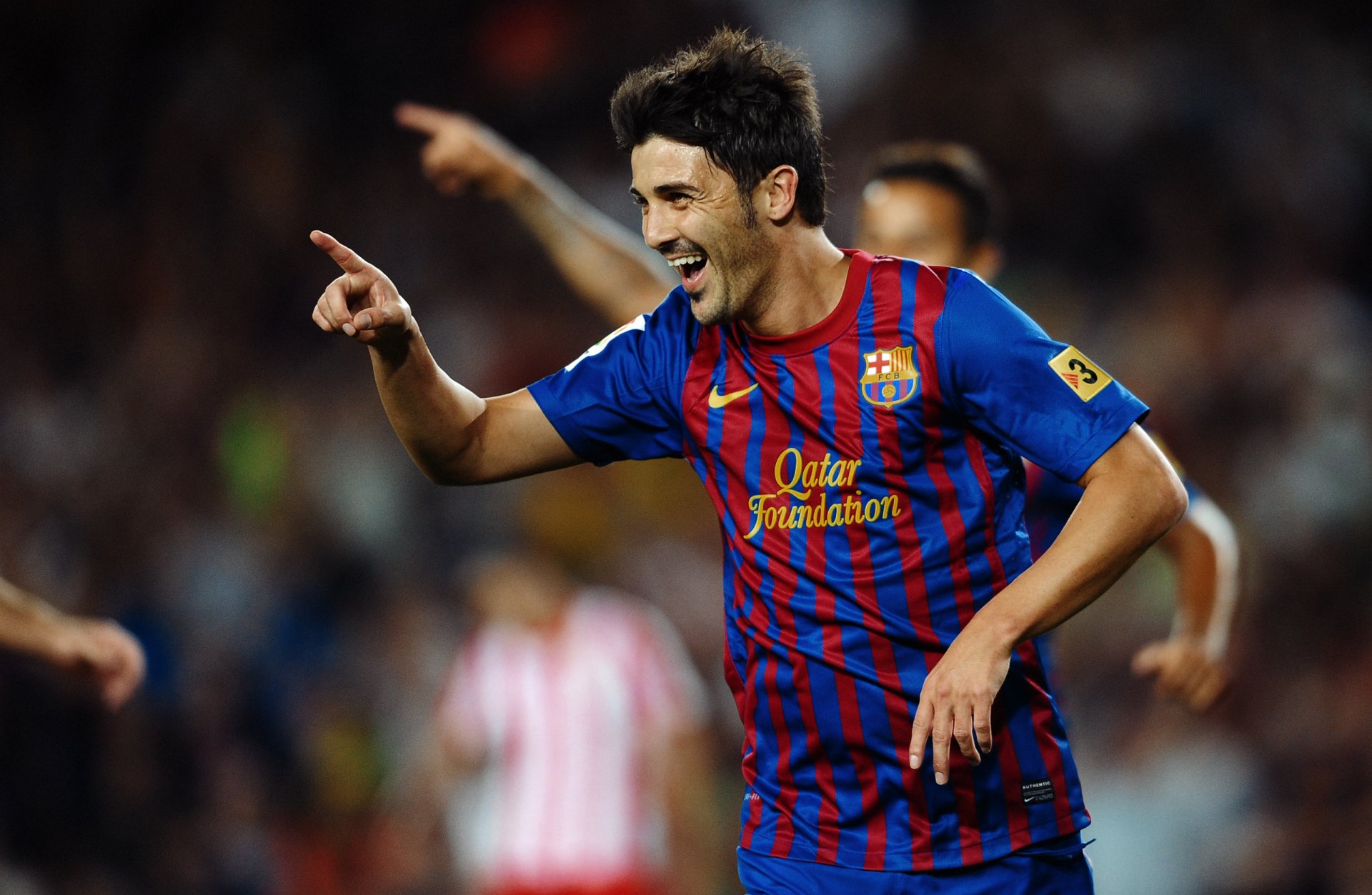 david villa fc barcelona atletico madrid goal celebration