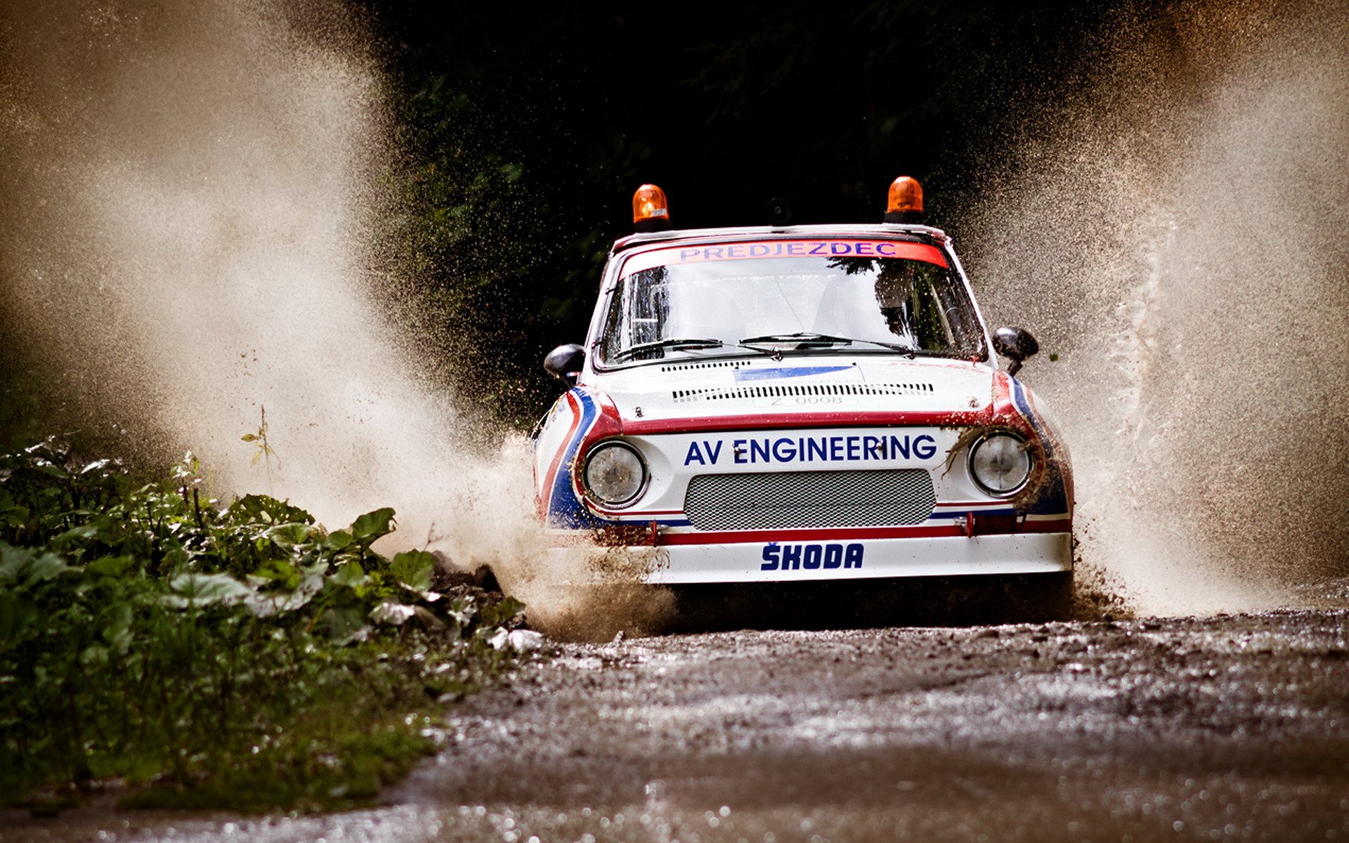 rally car safety rally puddle splash