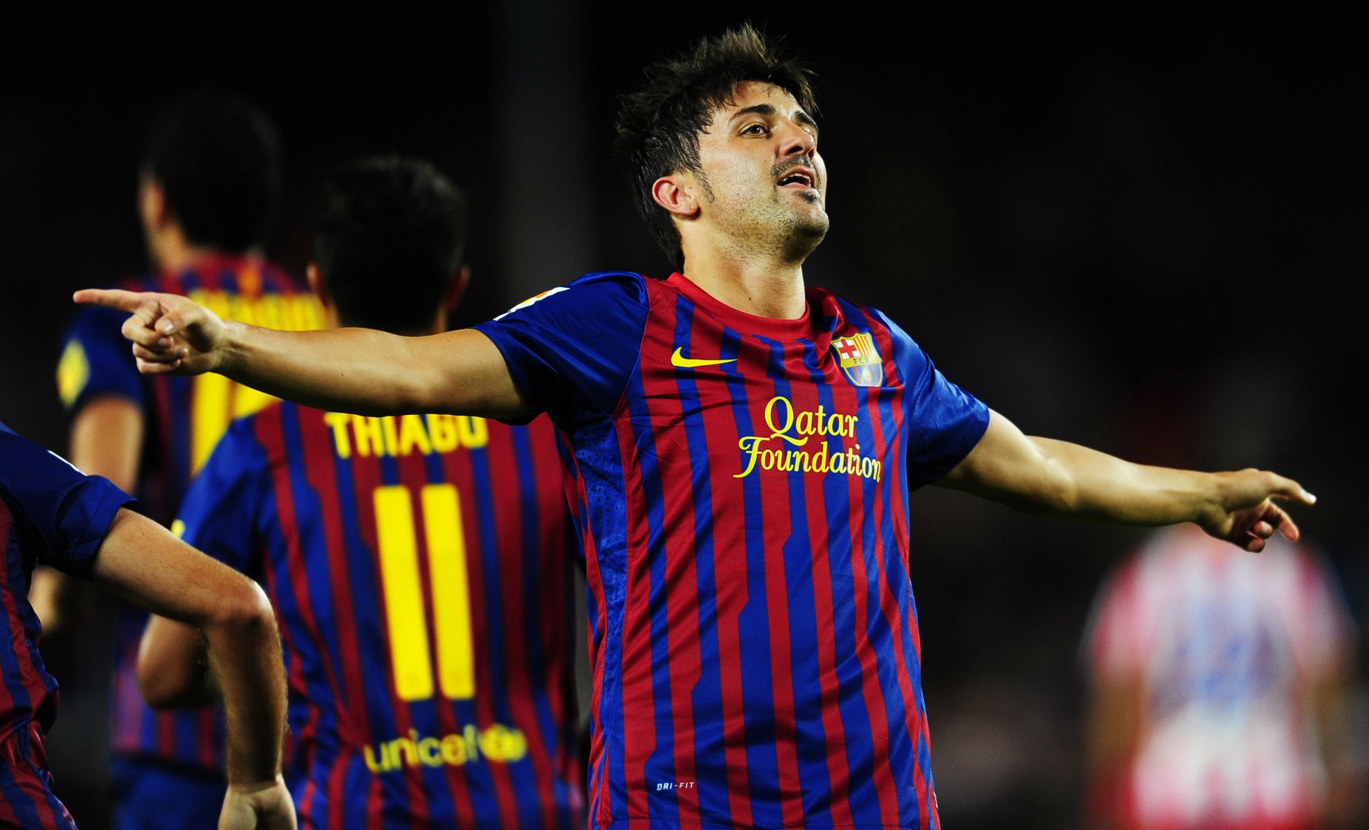 david villa fc barcelona goal celebration