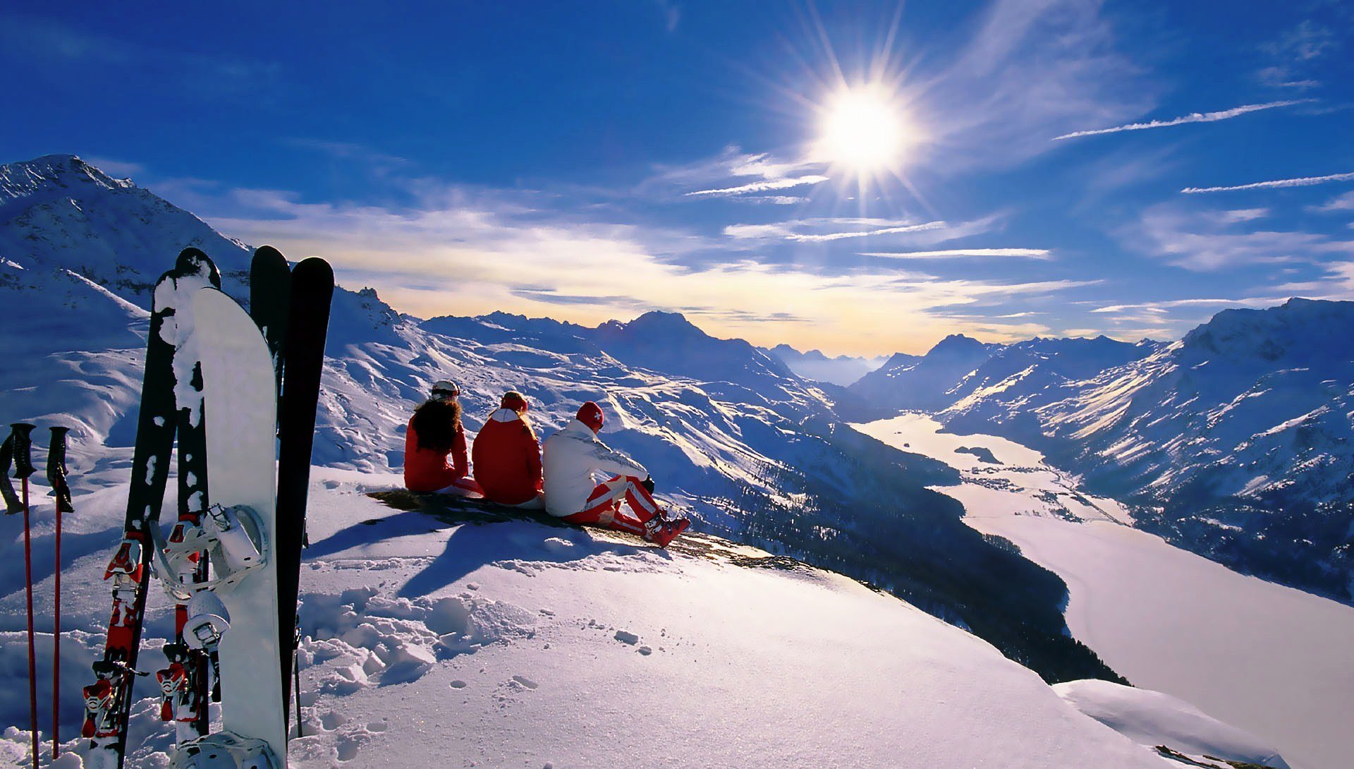 nouvel an vacances hiver neige montagne alpes snowboard ski sport soleil